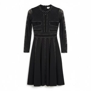 Vampirecore Lace Fit Flare Dress Gothic Glam Dark Coquette‎ Noir